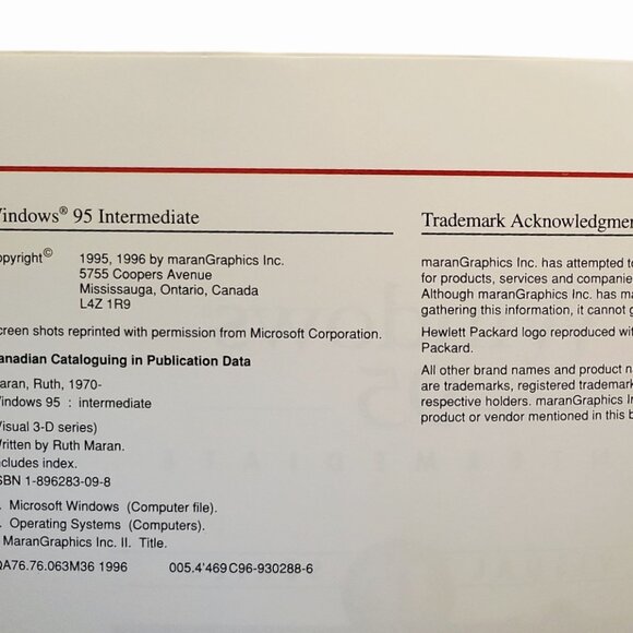 Windows 95 Intermediate 3D Visual Series maranGraphics 1996 Canadian Ex Con 151p - Picture 9 of 10